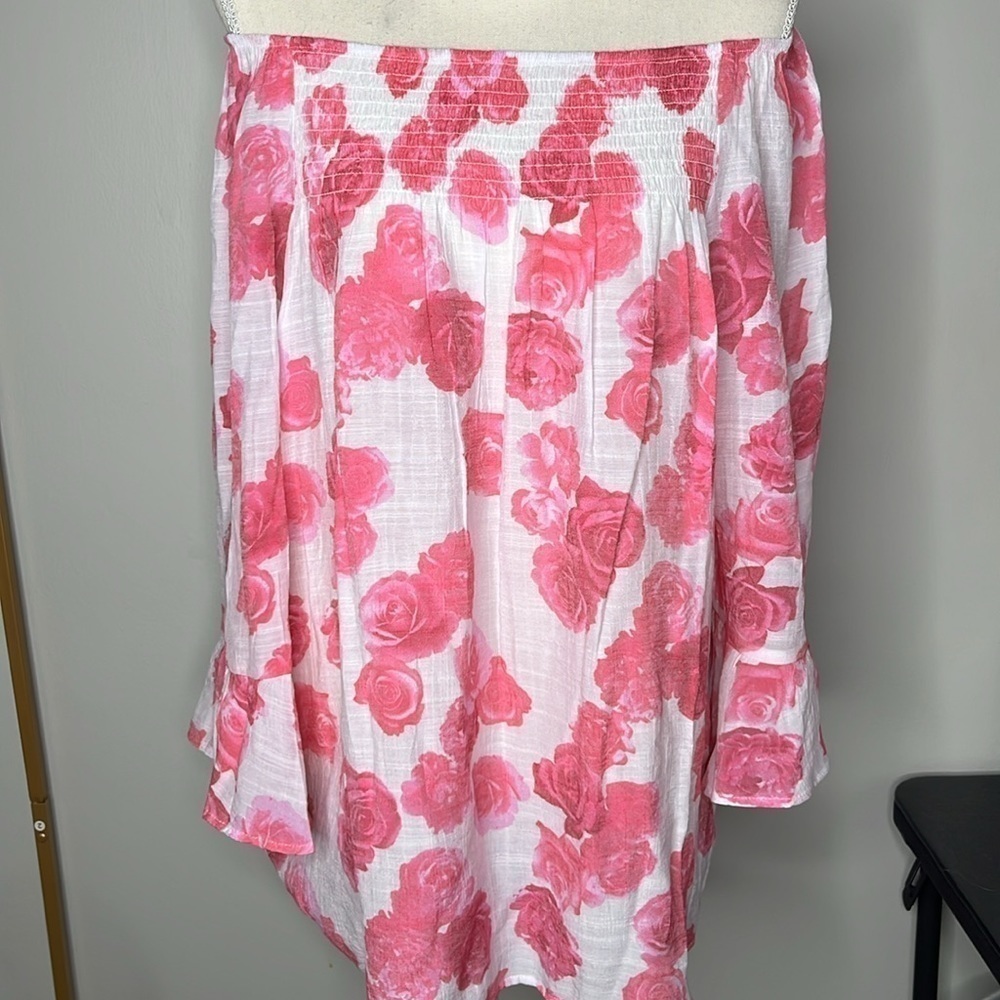 Women’s XL Floral Pink Off the Shoulder Top Counterparts